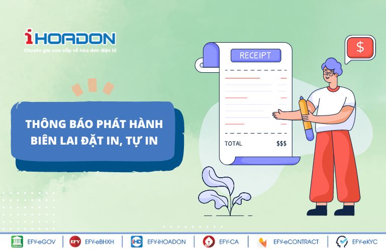 Thông báo phát hành biên lai đặt in, tự in