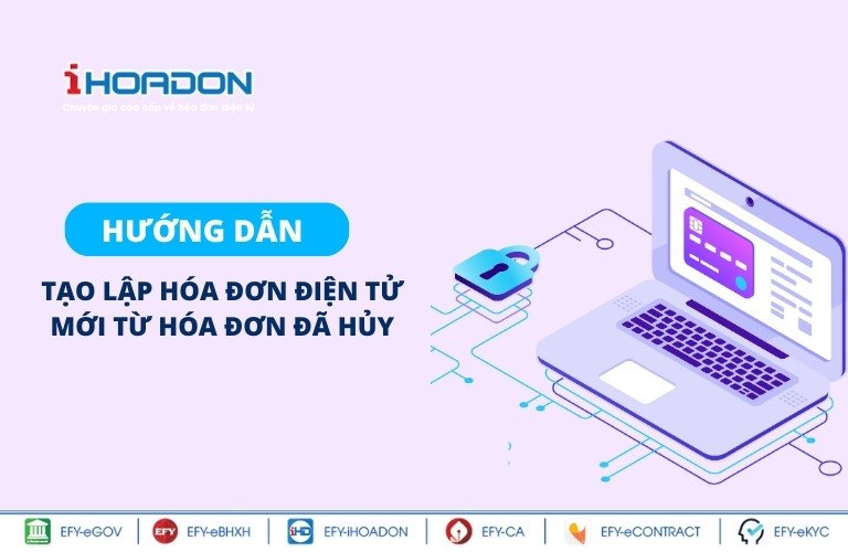 Hướng dẫn tạo lập hóa đơn điện tử mới từ hóa đơn đã hủy
