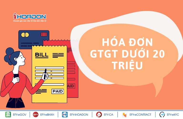 hóa đơn gtgt dưới 20 triệu