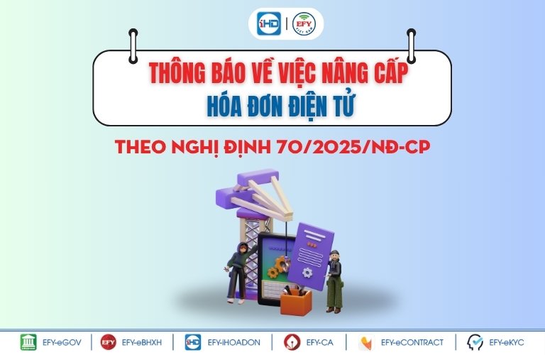 thông báo nâng cấp phần mềm ihoadon