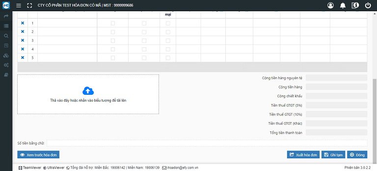 Sau khi điền đủ thông tin, đơn vị ấn chọn Xuất hóa đơn để xuất hóa đơn, hoặc ấn Ghi tạm để lưu hóa đơn.