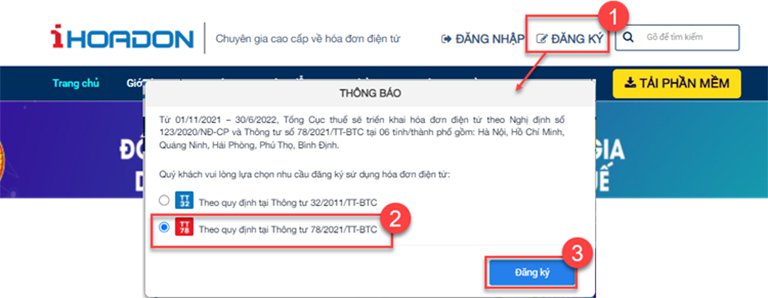 Hướng dẫn đăng ký tờ khai sử dụng hoá đơn điện tử theo Thông tư 78 không cần đăng nhập phần mềm EFY-iHOADON