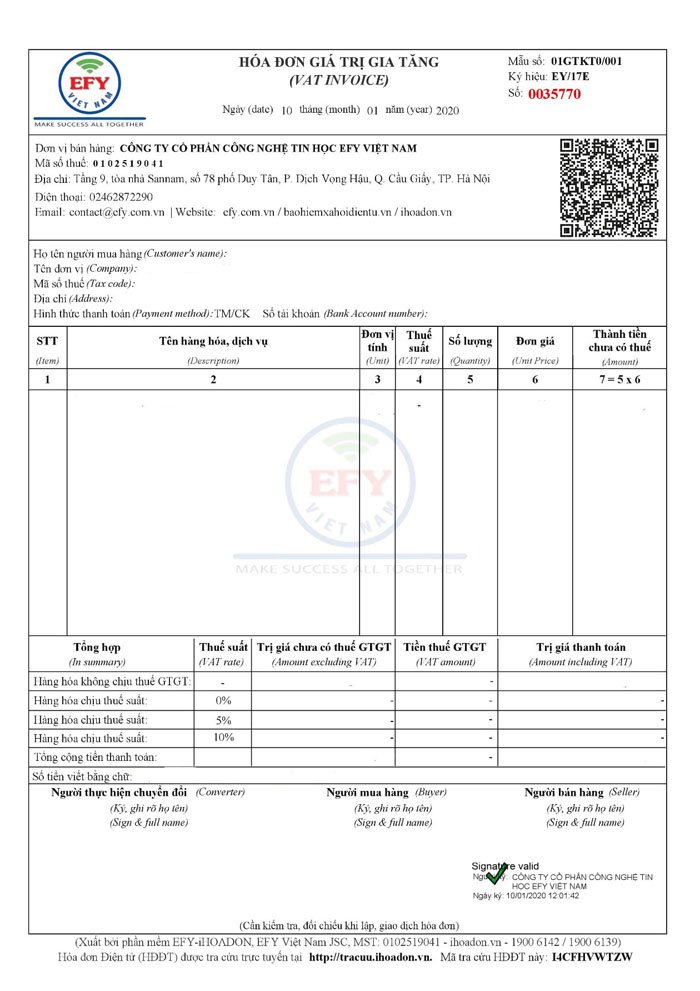 Hoá đơn điện tử không có ngày ký có hợp lệ không?
