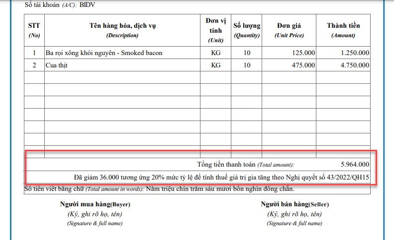 Hóa đơn giảm thuế làm tăng lợi nhuận và giảm chi phí. Với mẫu hóa đơn giảm thuế mới nhất của chúng tôi, bạn có thể tận dụng và tối đa hóa các khoản thuế giảm giá và chủ động hơn trong việc quản lý tài chính của doanh nghiệp. Hãy xem hình ảnh để khám phá chi tiết của hóa đơn giảm thuế mới nhất của chúng tôi!