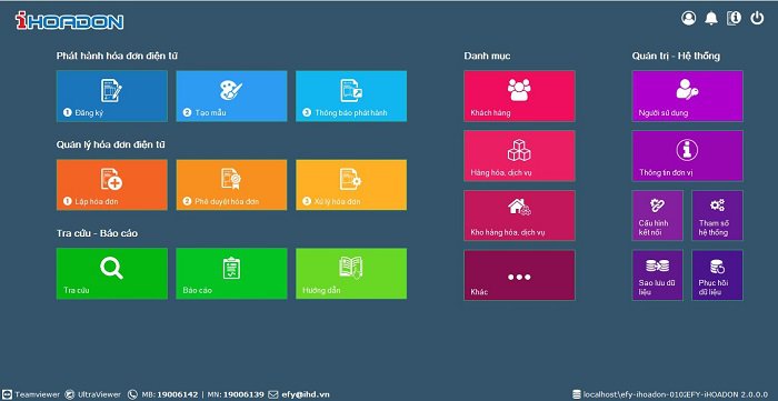 <Giao diện phần mềm iHOADON 2.0>