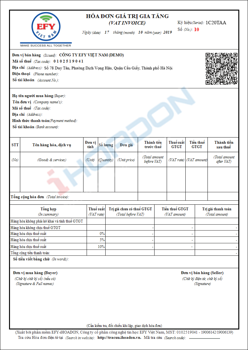 Thay đổi về mẫu hóa đơn theo Thông tư 68