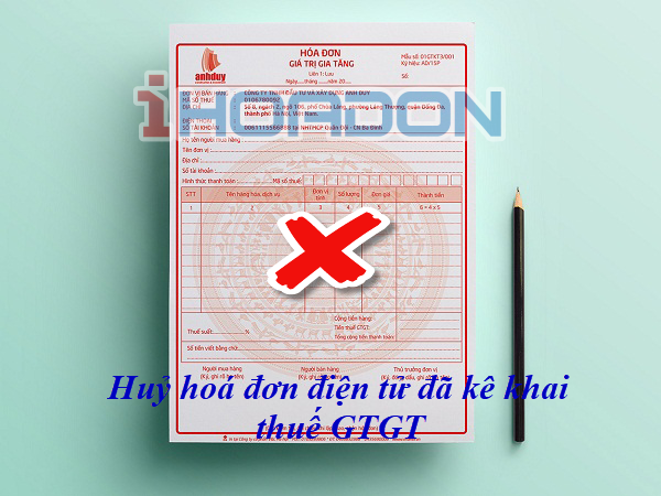 Hủy hóa đơn điện tử đã kê khai đầu ra
