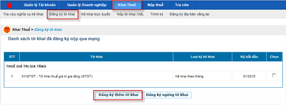 Nộp thông báo phát hành hóa đơn qua mạng