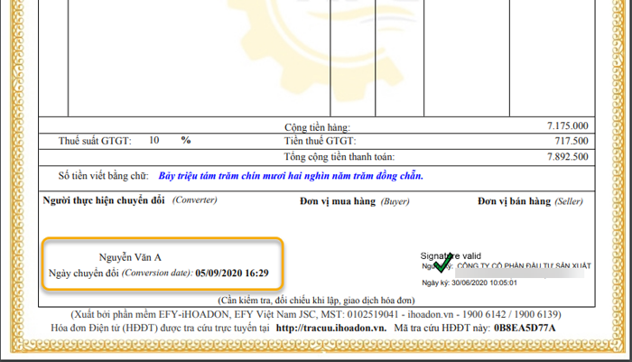 Người mua tự chuyển đổi hoá đơn diện tử