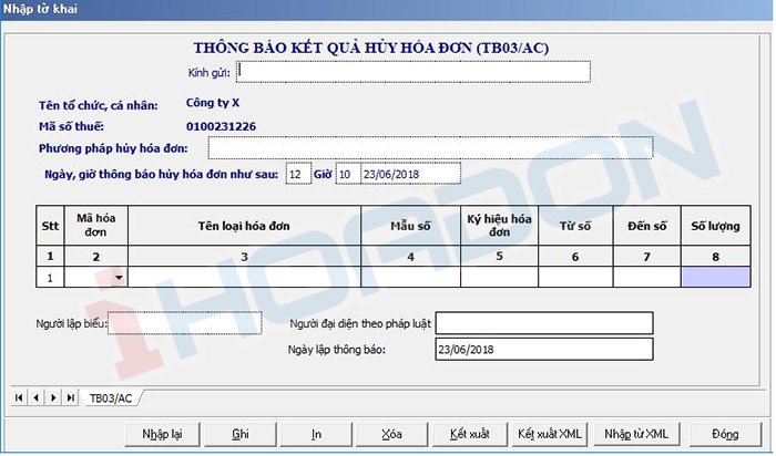 Phương pháp hủy hóa đơn điện tử